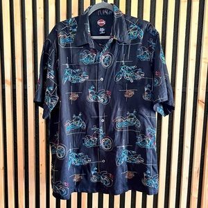 Harley Davidson Men’s Silk Button Down Shirts, Large